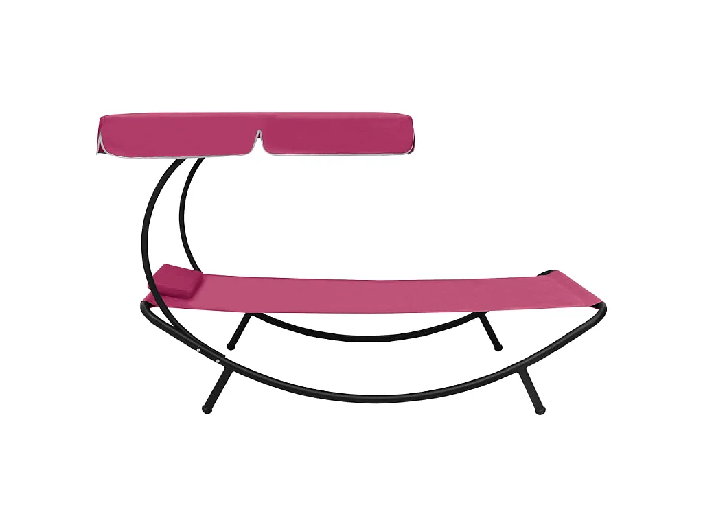 Bain de soleil avec auvent et oreiller Rose PEWV18047