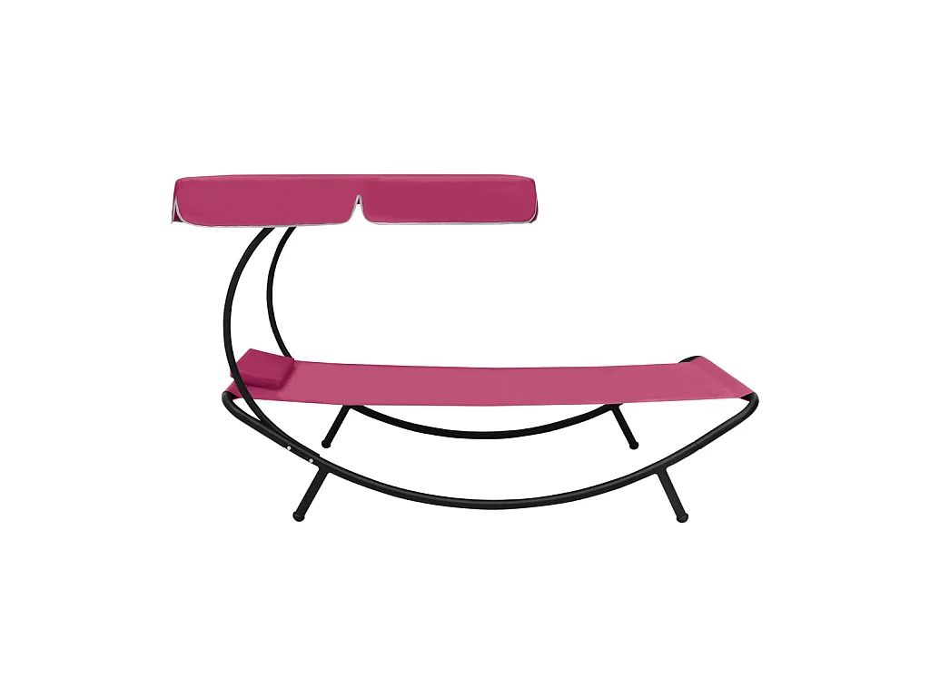 Loungebed met luifel en kussen roze NL619988