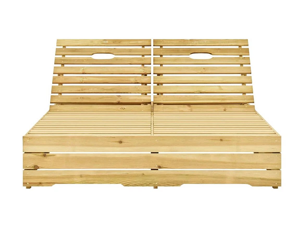 Bain de soleil double et coussin bleu Pin imprégné SEF59227