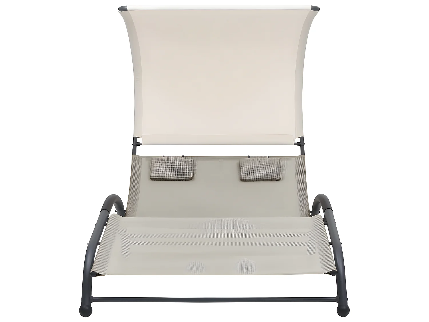 Ligbed tweepersoons met luifel textileen crèmekleurig NL184794