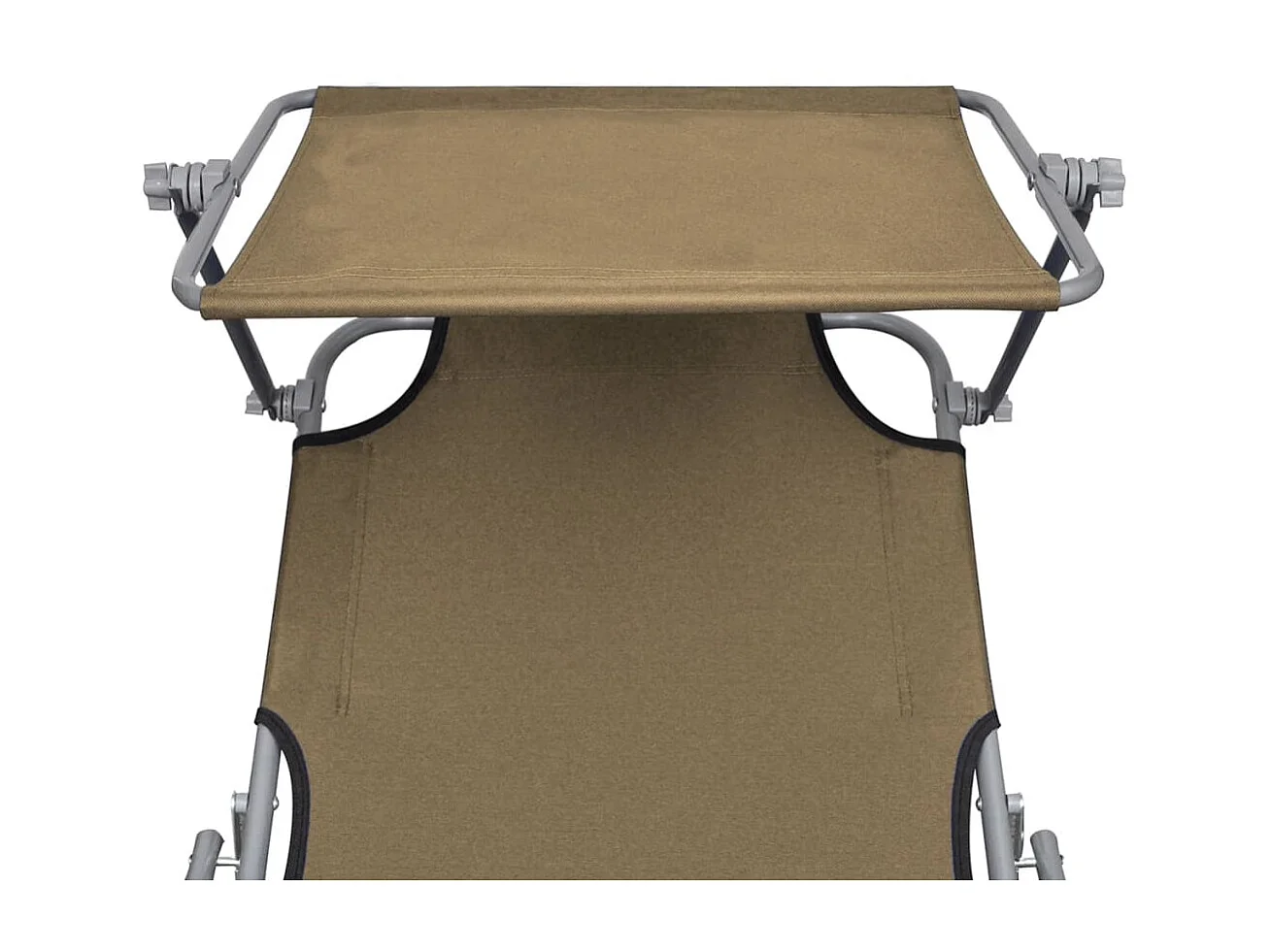 Bain de soleil pliable avec auvent Acier Taupe SEF88572