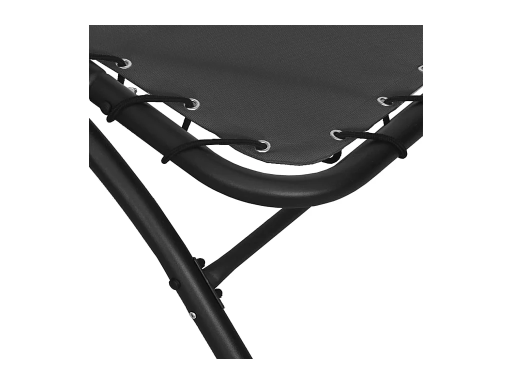 Tumbona con toldo acero y tela gris oscuro 167x80x195 cm ES21867