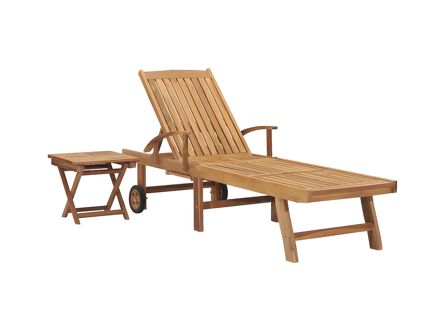 Bain de soleil avec table Bois de teck solide SEF96201