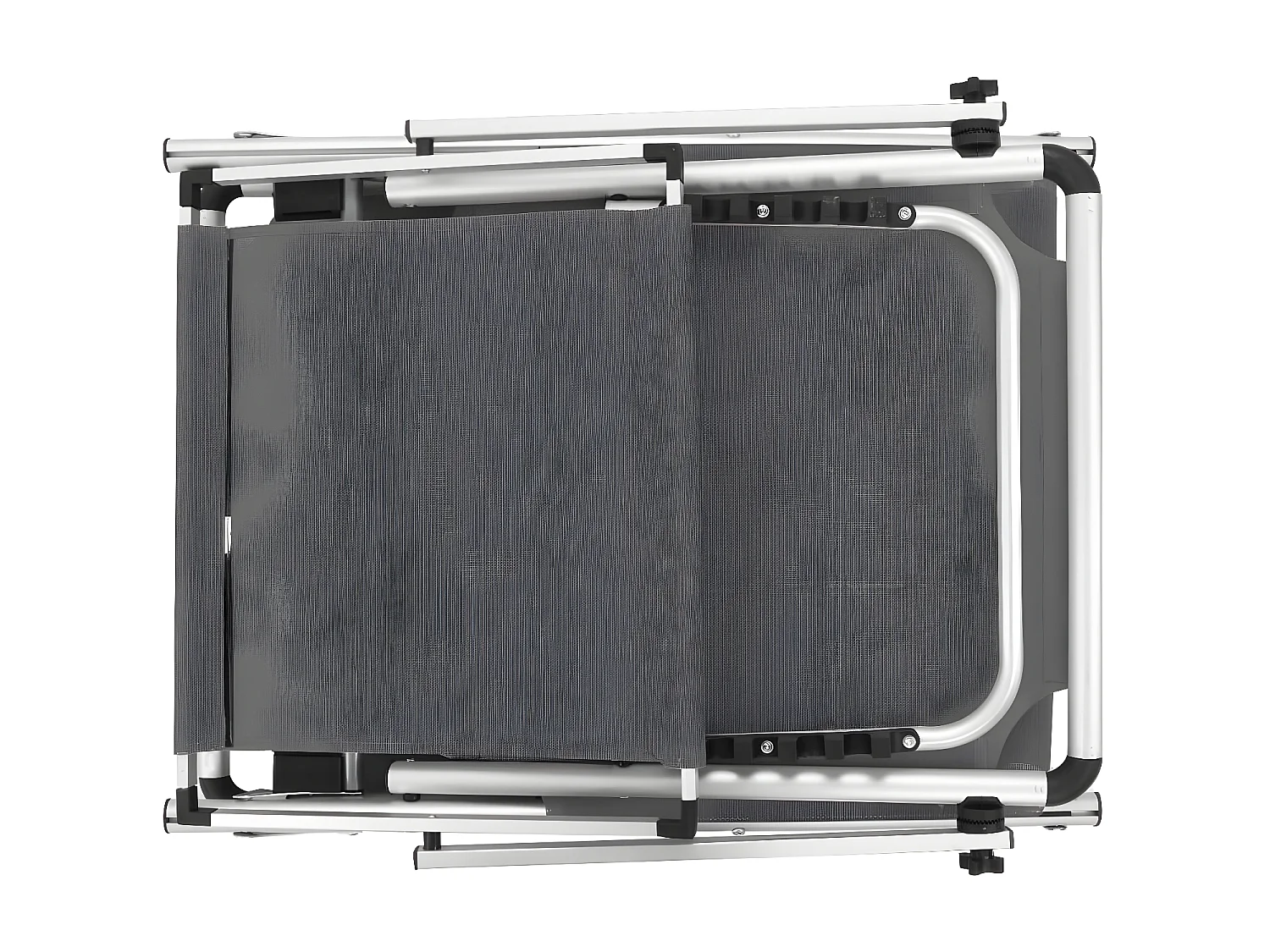 Bain de soleil pliable avec auvent Aluminium et textilène Gris SEF73357