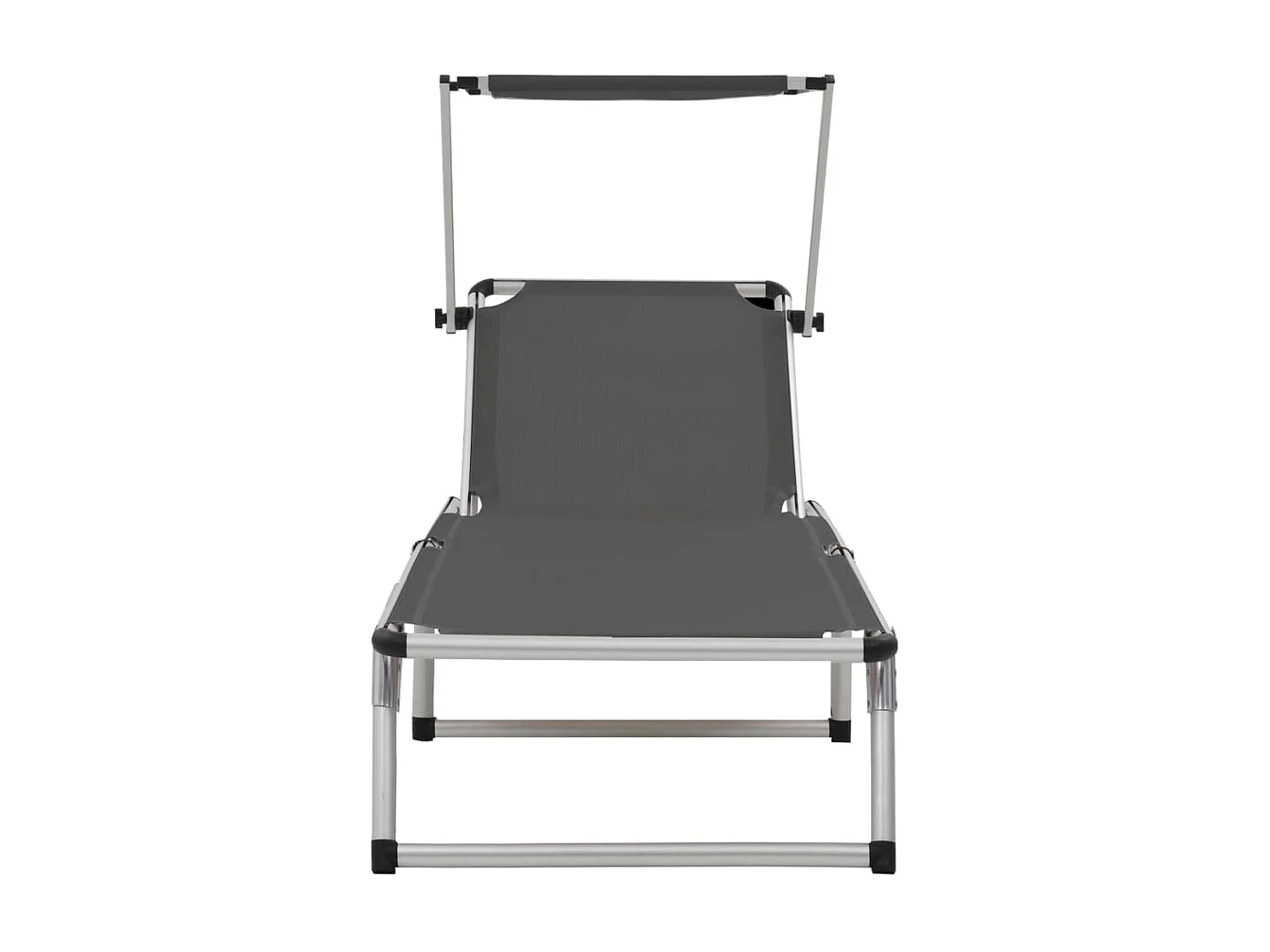 Bain de soleil pliable avec auvent Aluminium et textilène Gris SEF73357