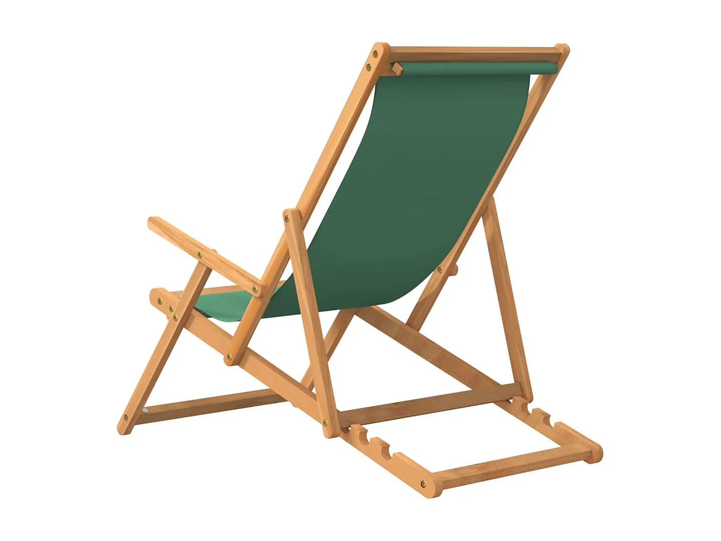 Bain de soleil pliable Bois de teck solide Vert SEF31246