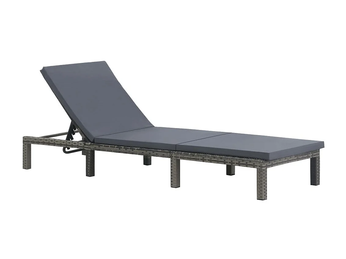 Bain de soleil avec coussin Résine tressée Anthracite SEF34603