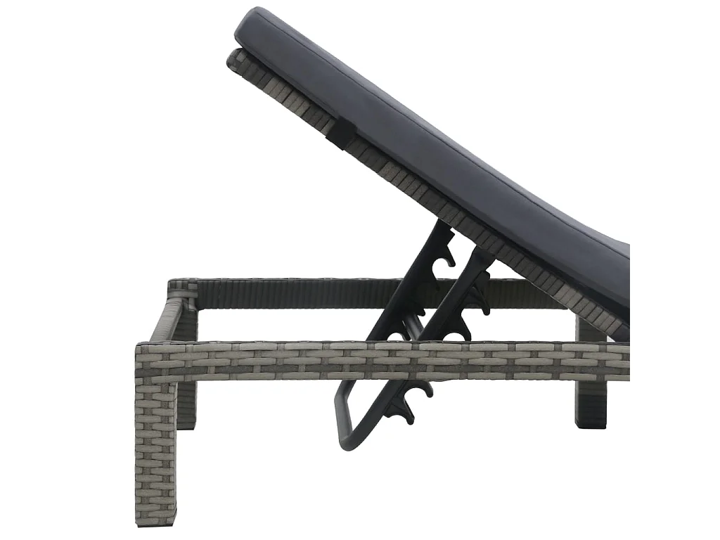 Bain de soleil avec coussin Résine tressée Anthracite SEF34603