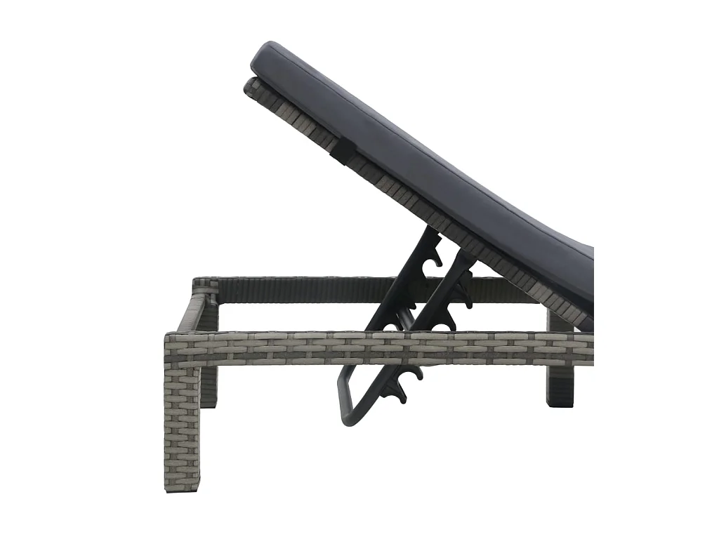 Bain de soleil avec coussin Résine tressée Anthracite SEF34603