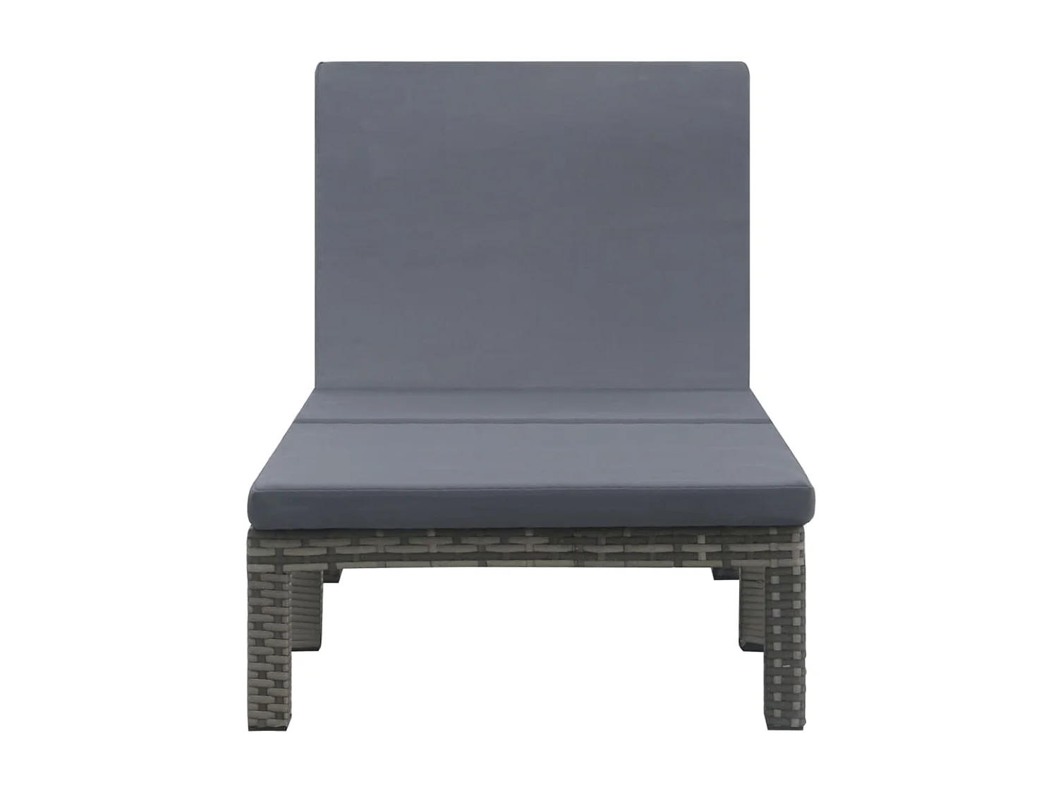 Bain de soleil avec coussin Résine tressée Anthracite SEF34603