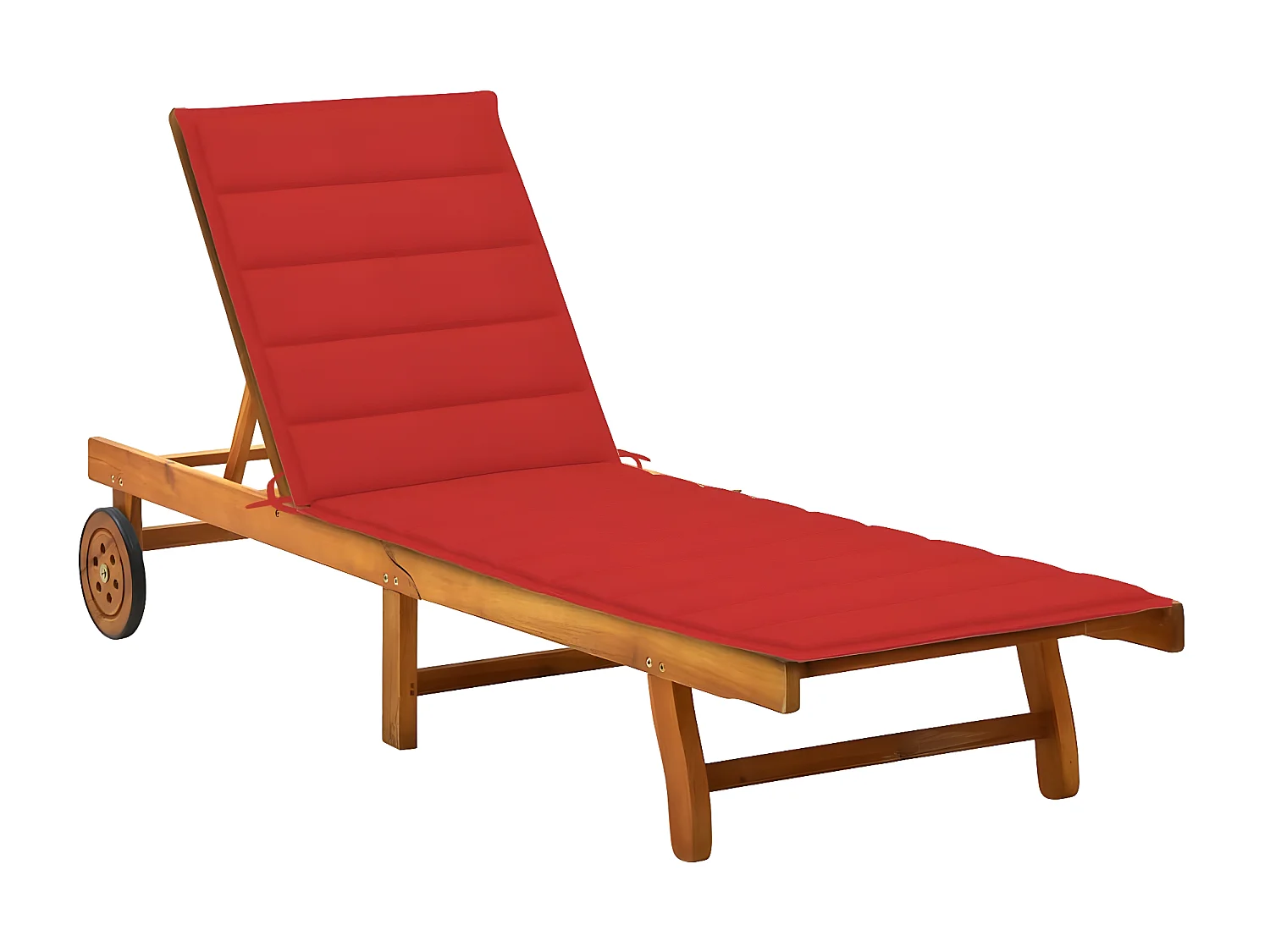 Bain de soleil avec coussin Bois d'acacia solide PEWV24788