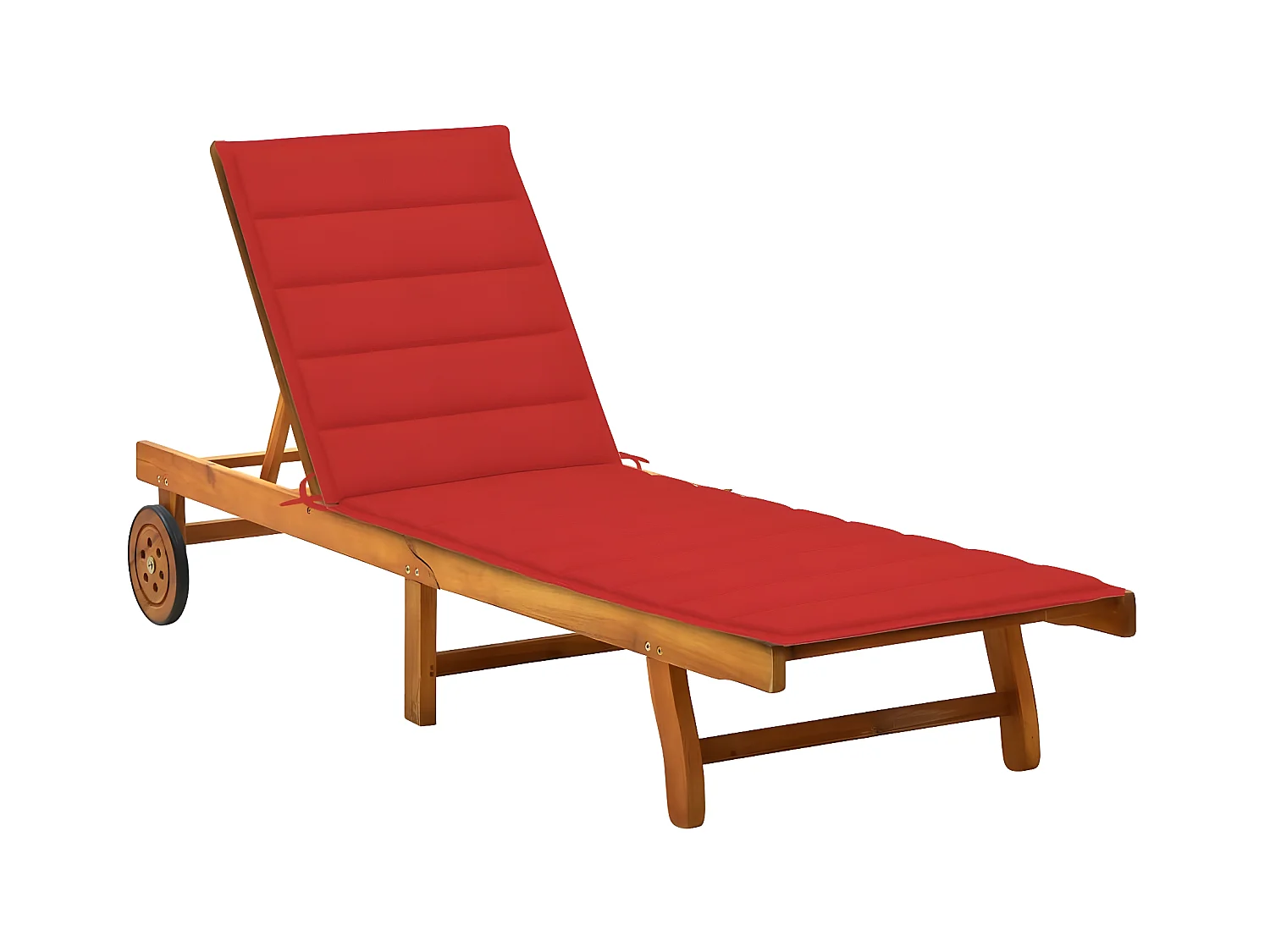 Bain de soleil avec coussin Bois d'acacia solide PEWV24788