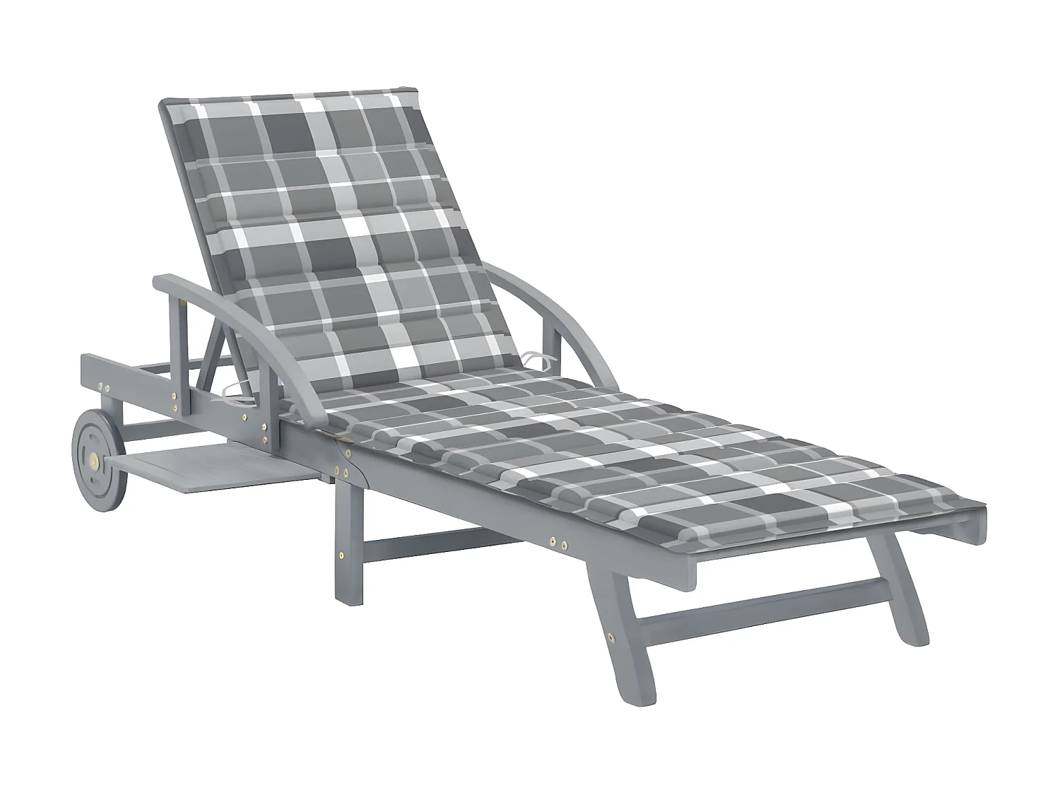 Bain de soleil avec coussin Bois d'acacia solide PEWV38867