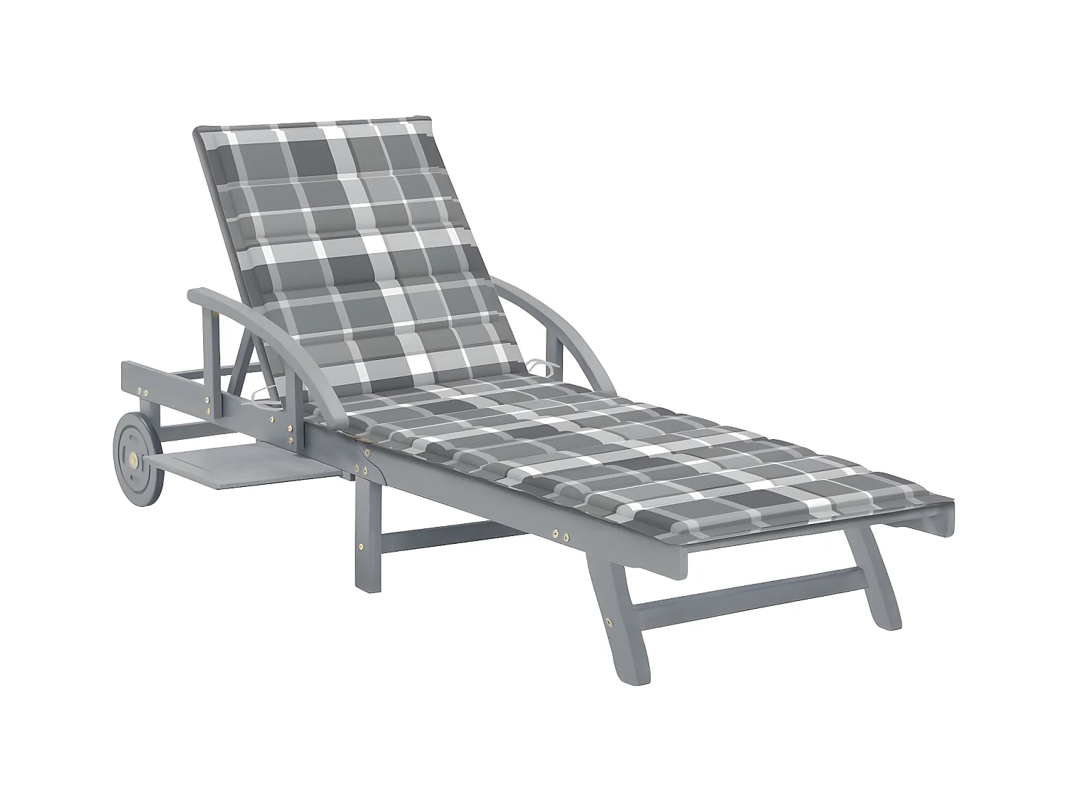 Bain de soleil avec coussin Bois d'acacia solide PEWV38867