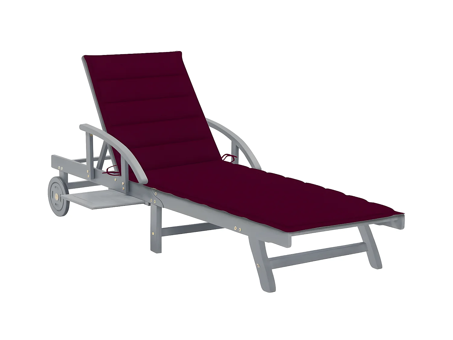 Bain de soleil avec coussin Bois d'acacia solide PEWV26836