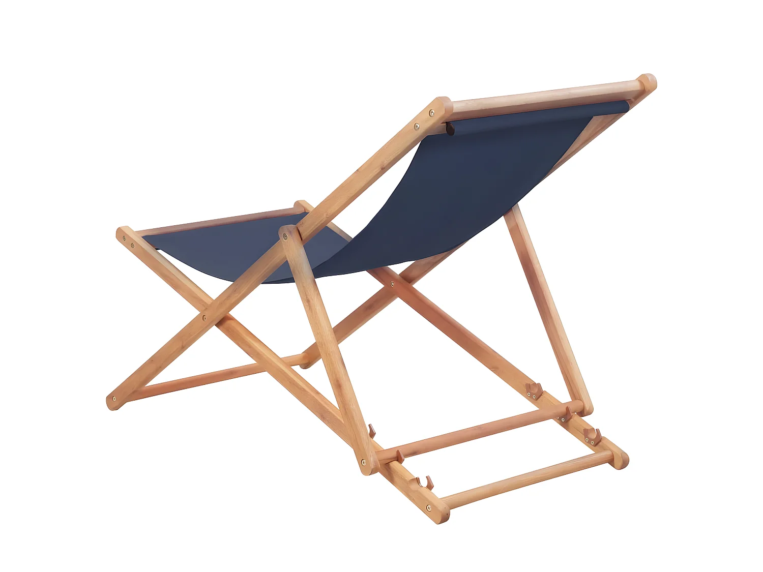 Bain de soleil pliable de plage Tissu et cadre en bois Bleu SEF53620