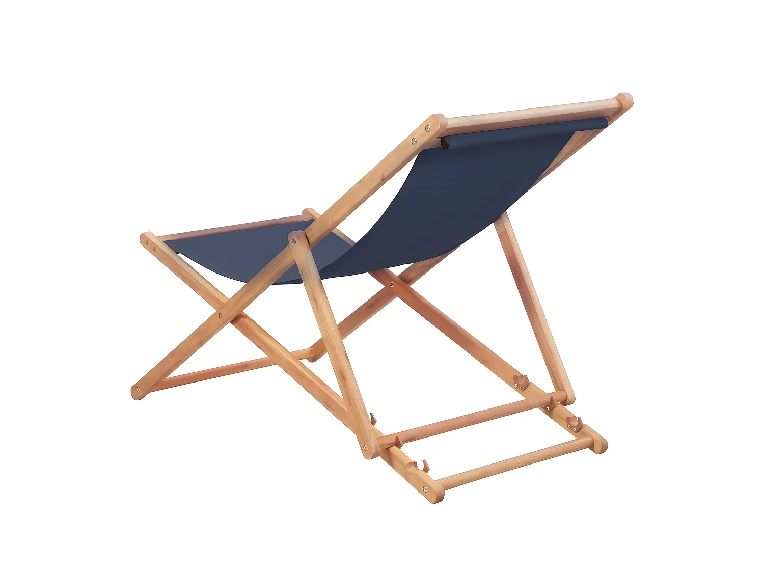 Strandstoel inklapbaar stof en houten frame blauw NL659556