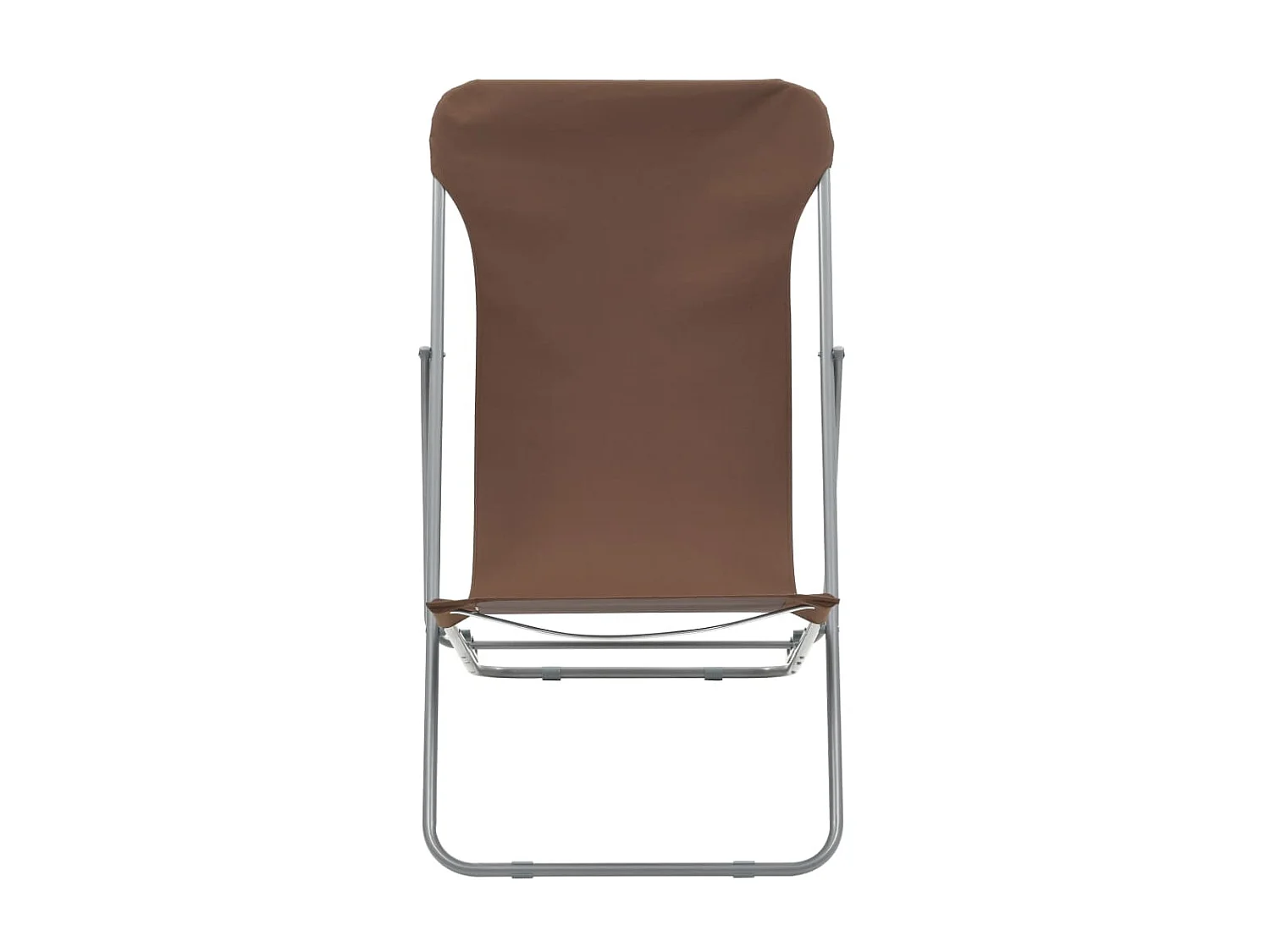 Bains de soleil pliables 2 pcs Acier et tissu oxford Marron SEF71890