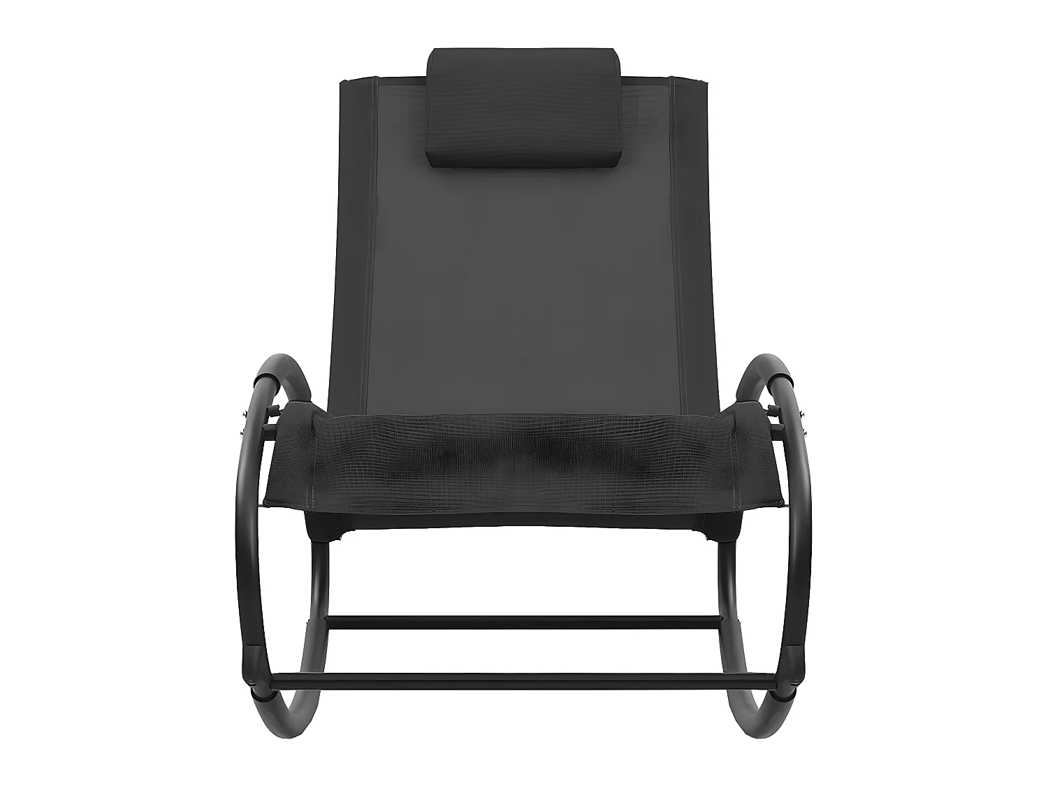 Bain de soleil avec oreiller Acier et textilène Noir SEF19289