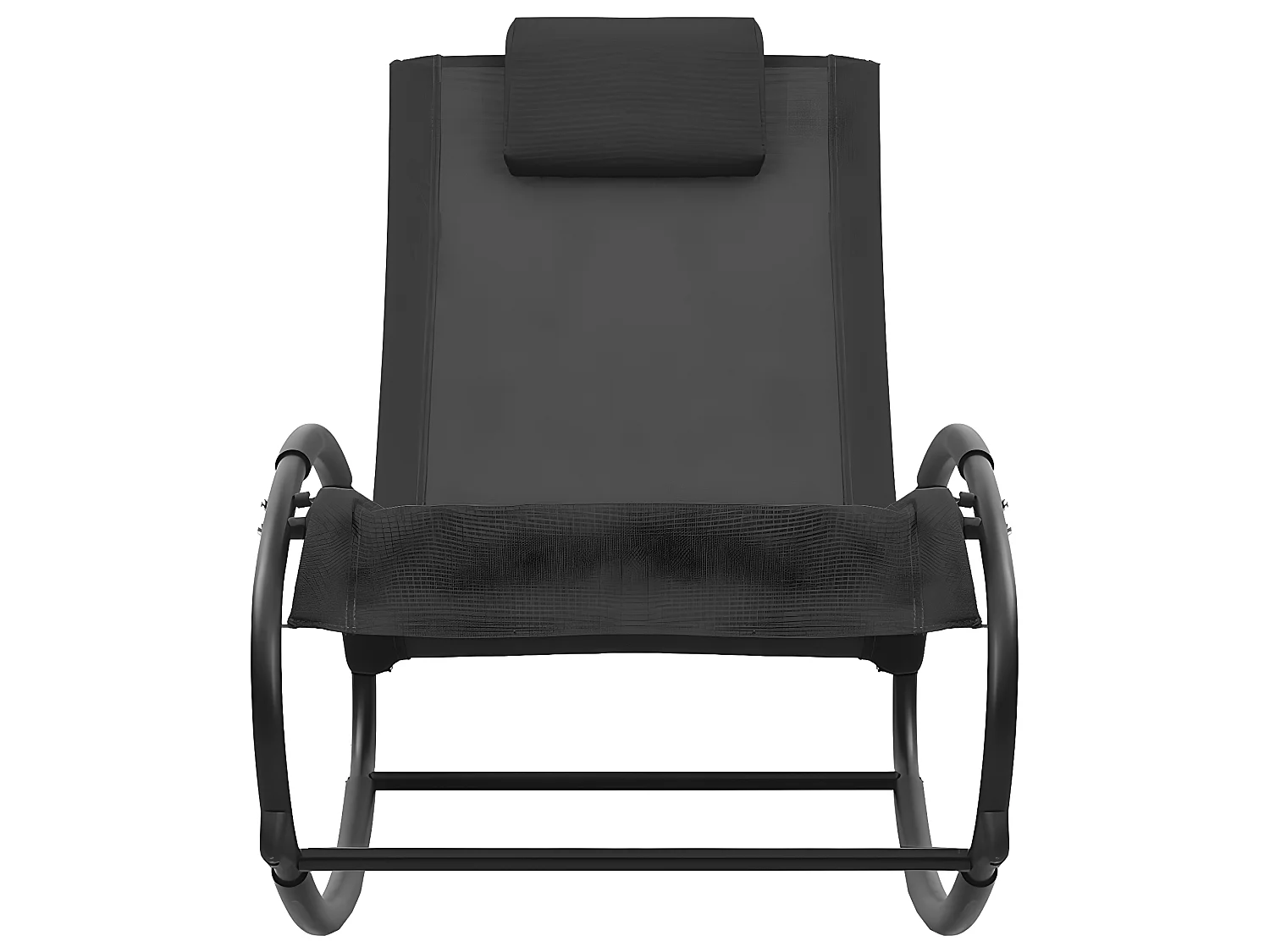 Tumbona con almohada acero y textilene negro ES45505