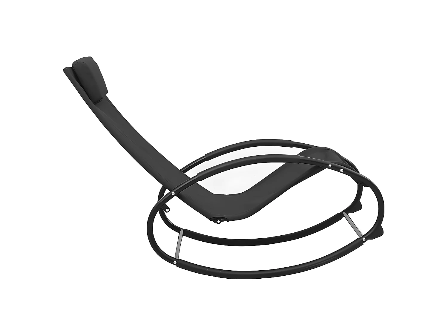 Tumbona con almohada acero y textilene negro ES45505