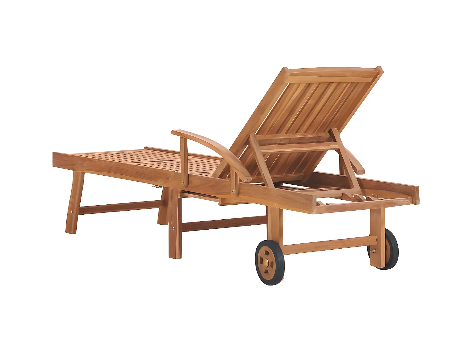 Bain de soleil avec coussin anthracite Bois de teck solide SEF27411