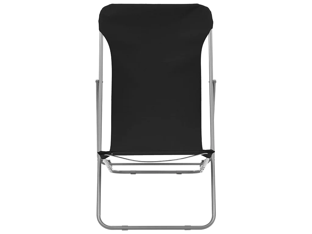 Strandstoelen inklapbaar 2 st staal en oxford stof zwart NL930241