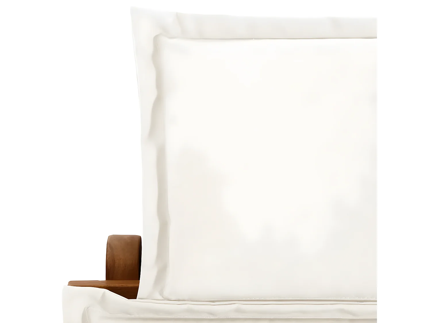 Tumbona con cojín madera maciza de acacia color crema ES36542