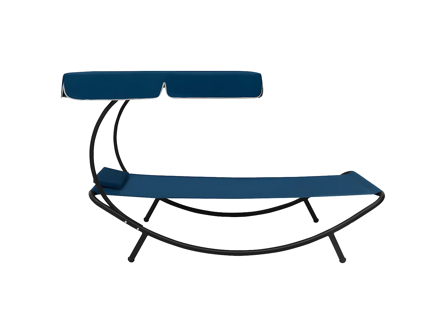Loungebed met luifel en kussen blauw NL412659