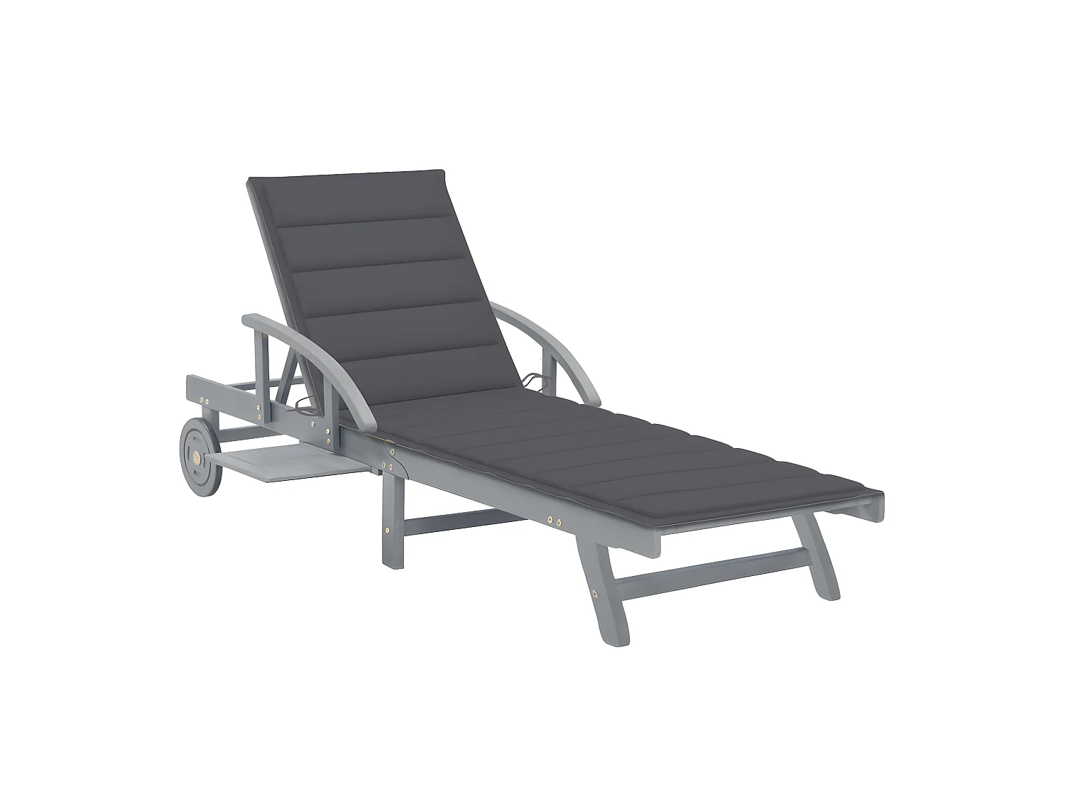 Bain de soleil avec coussin Bois d'acacia solide PEWV56542