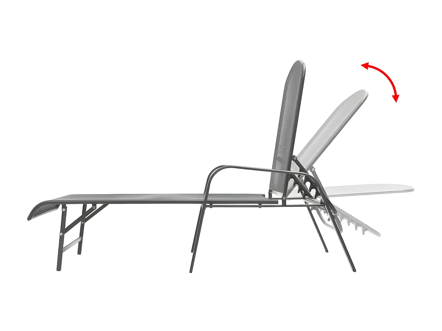 Bains de soleils 2 pcs avec table Acier Anthracite SEF88067