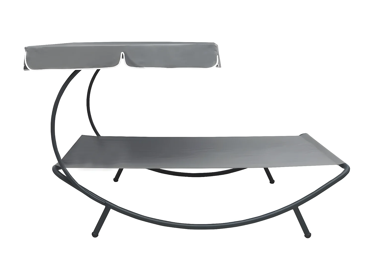 Bain de soleil avec auvent Gris PEWV88878