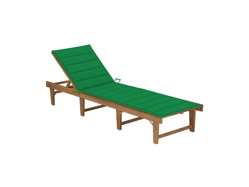 Bain de soleil pliable avec coussin Bois d'acacia solide SEF51385