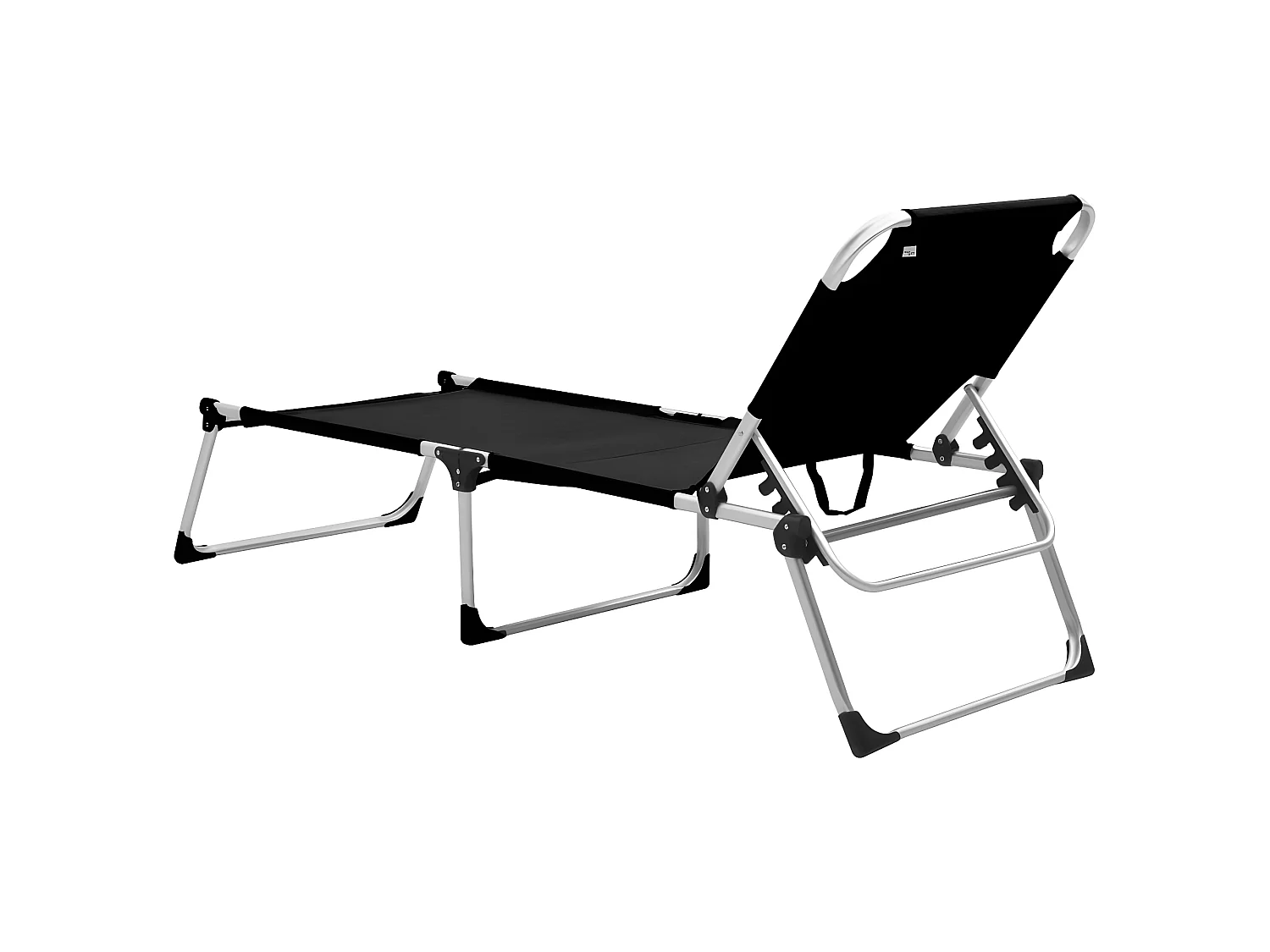 Ligbed extra hoog inklapbaar senior aluminium zwart NL645704