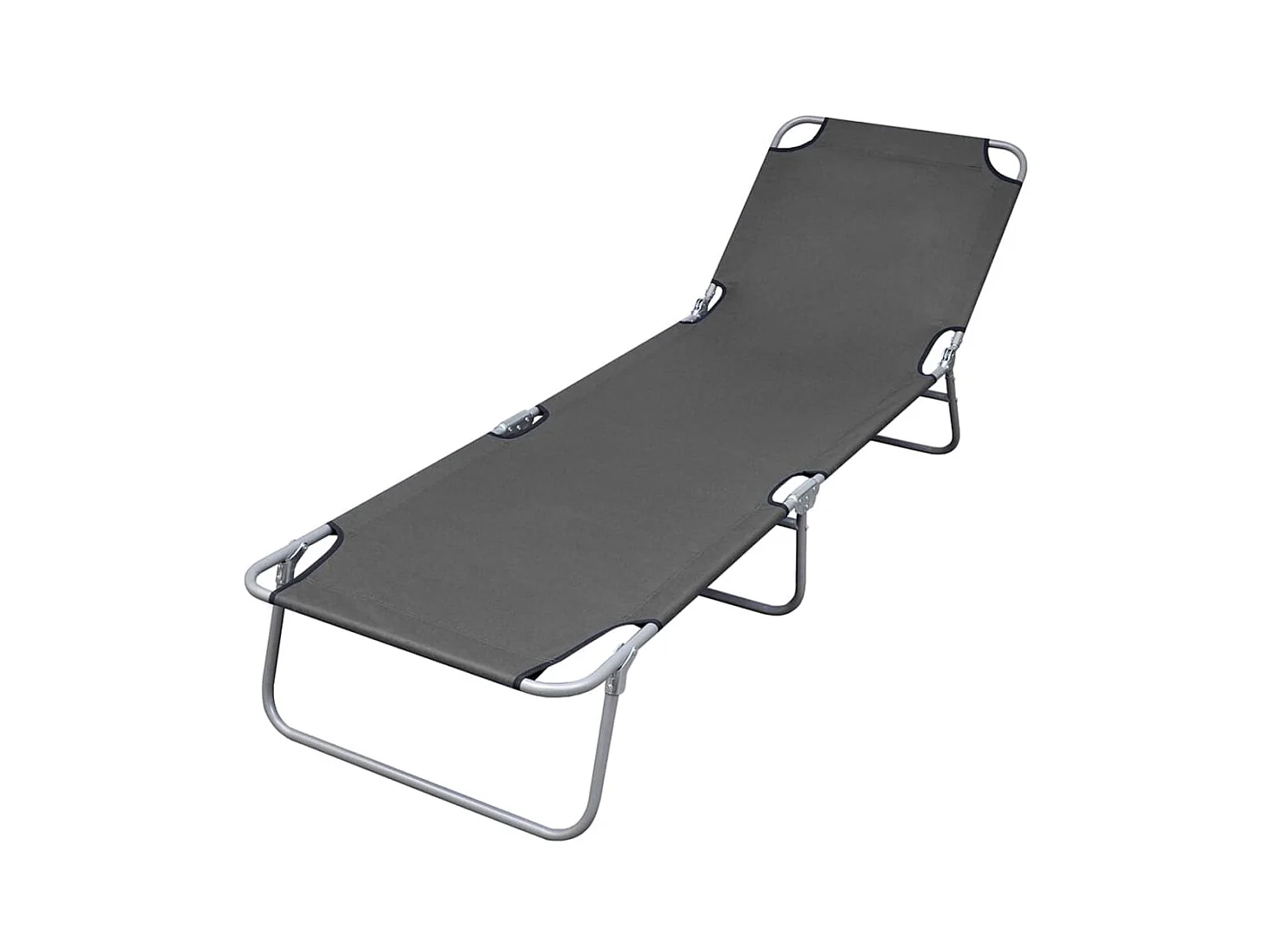 Bain de soleil pliable avec dossier réglable Gris SEF14872