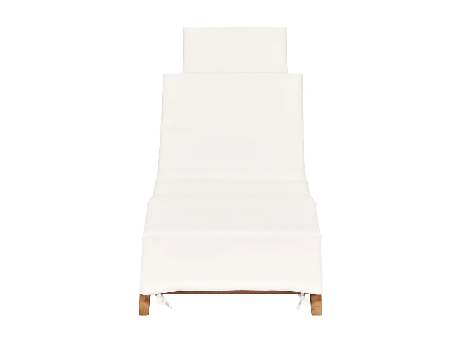 Bain de soleil pliable avec coussin blanc crème Bois de teck SEF82513