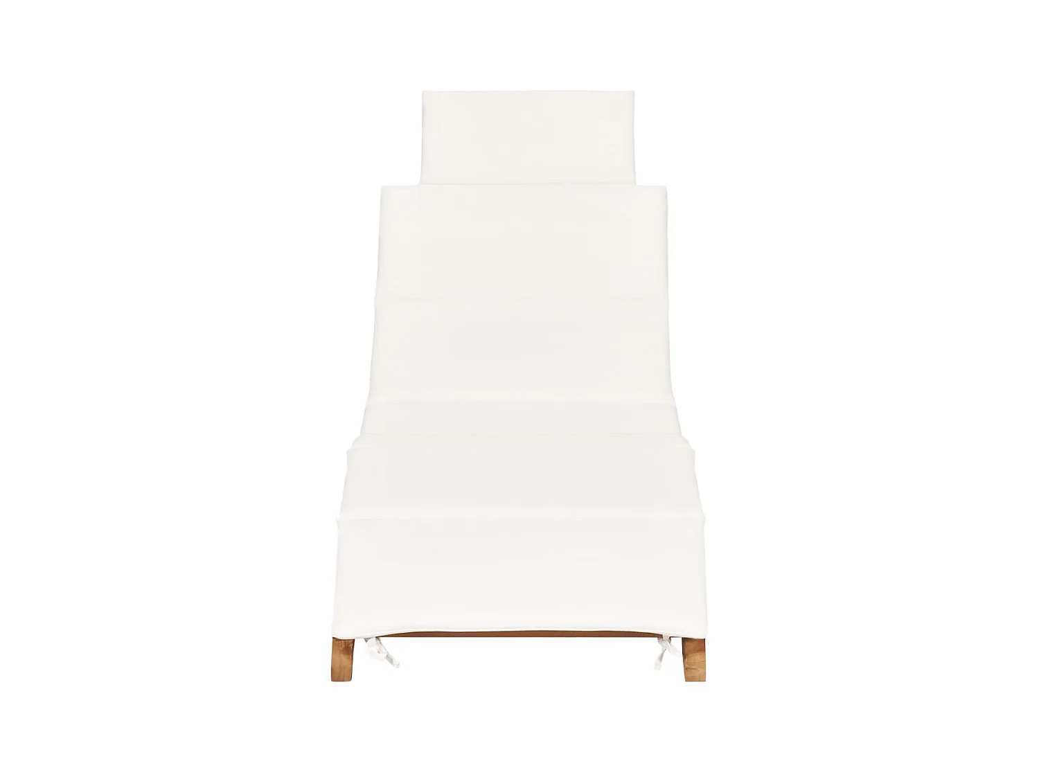 Bain de soleil pliable avec coussin blanc crème Bois de teck SEF82513