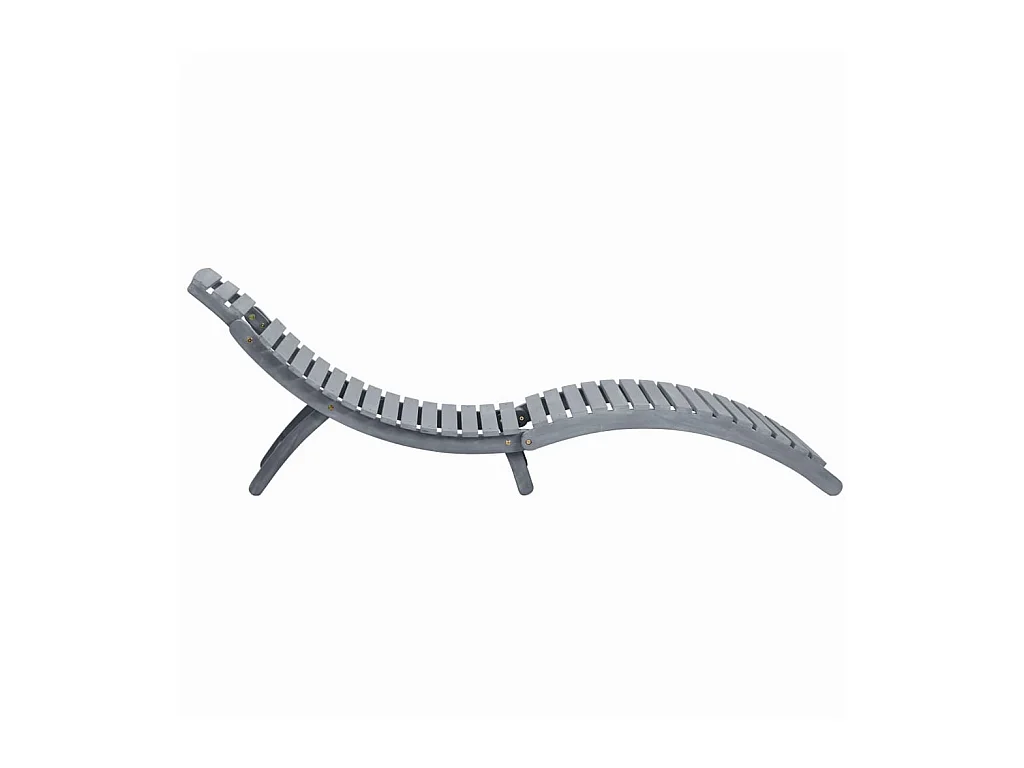 Bain de soleil avec coussin Gris Bois d'acacia solide SEF97219