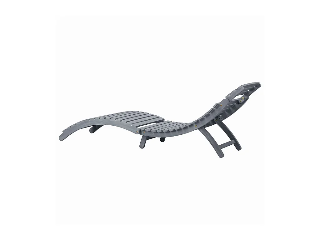 Bain de soleil avec coussin Gris Bois d'acacia solide SEF97219