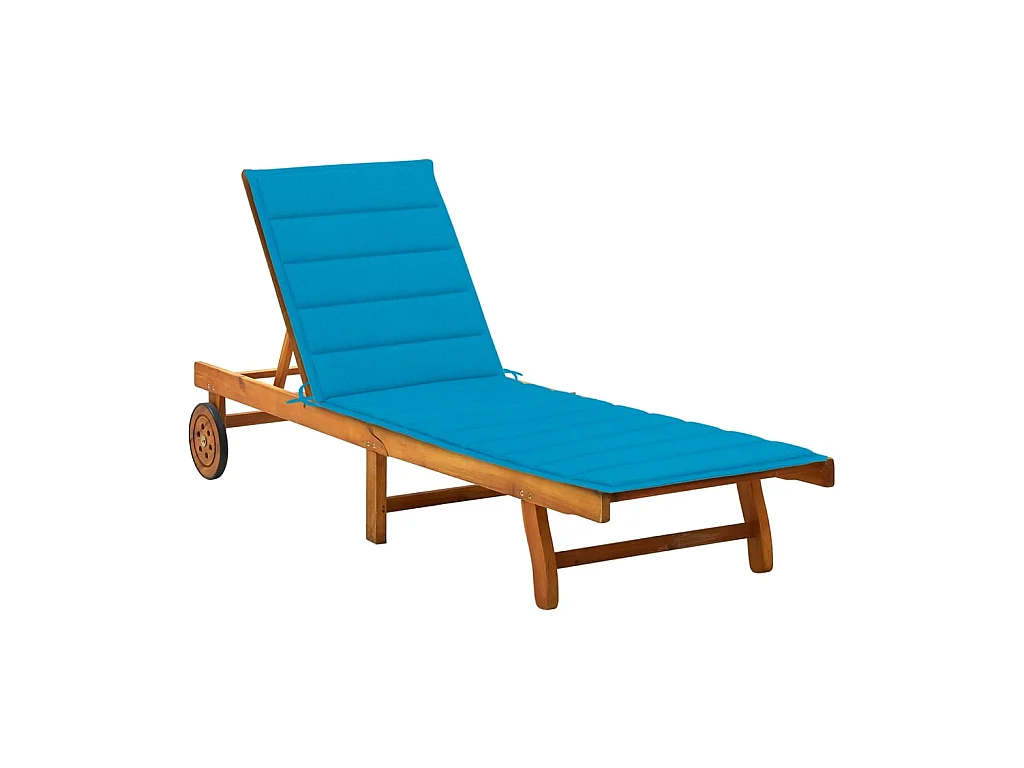 Bain de soleil avec coussin Bois d'acacia solide PEWV42132