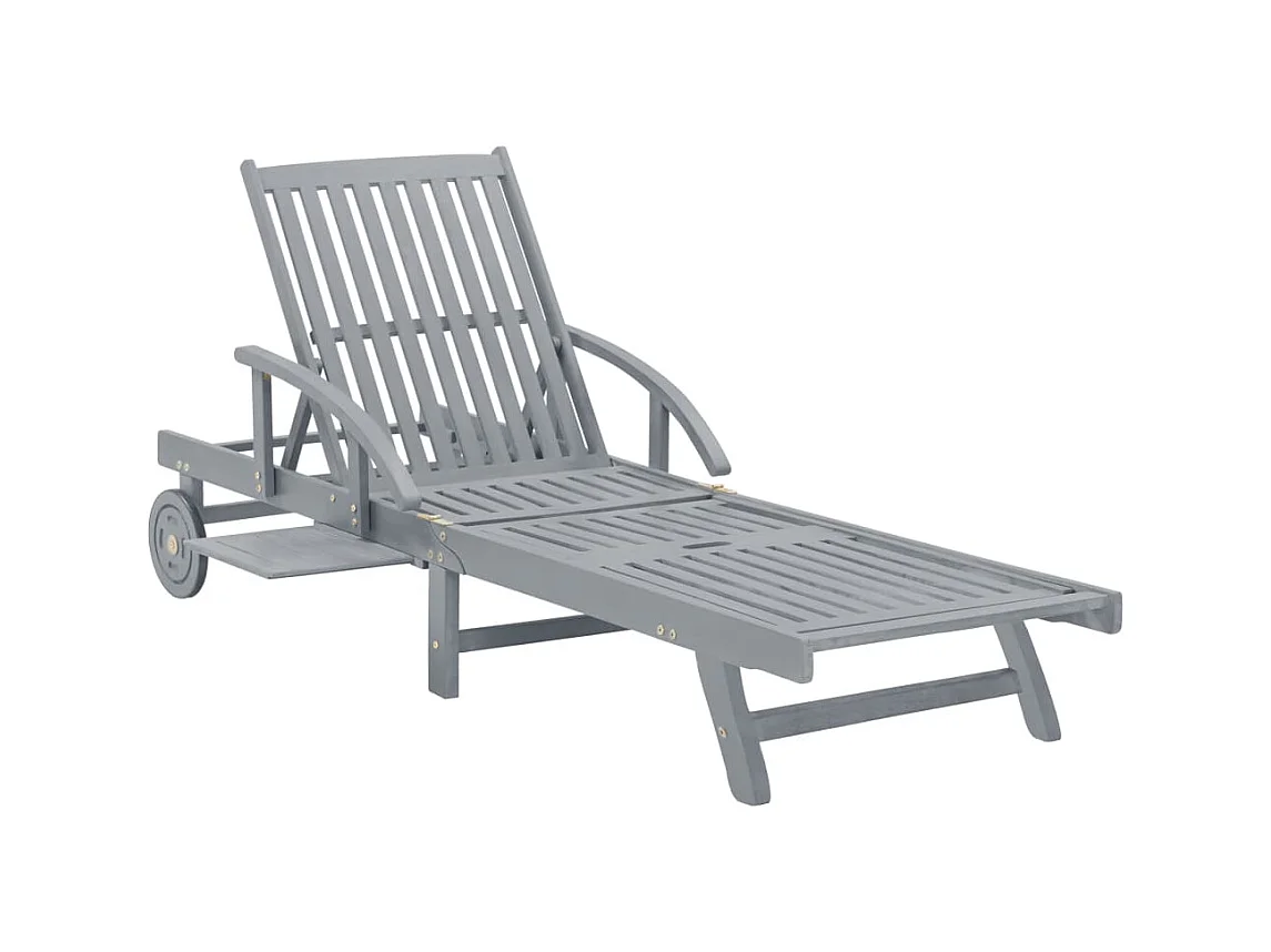 Bain de soleil de jardin Gris Bois d'acacia solide SEF83581