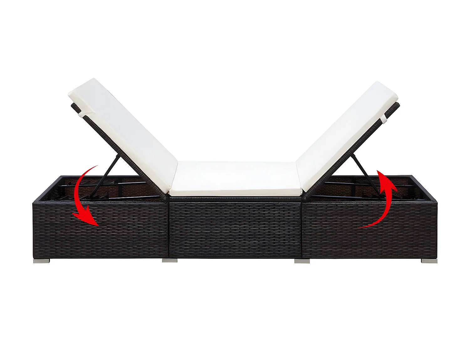 Bain de soleil avec coussin Résine tressée Marron SEF47650