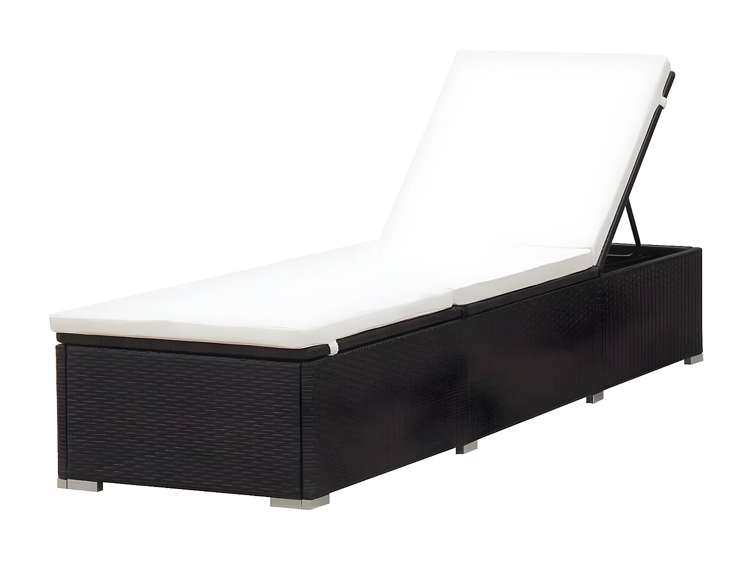 Bain de soleil avec coussin Résine tressée Marron SEF47650