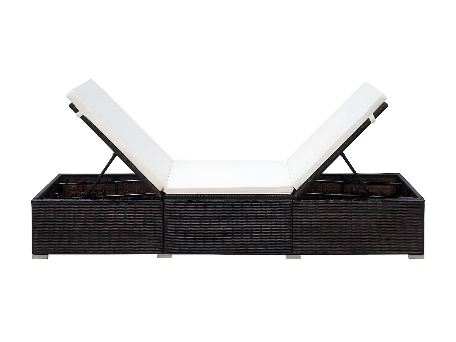 Bain de soleil avec coussin Résine tressée Marron SEF47650