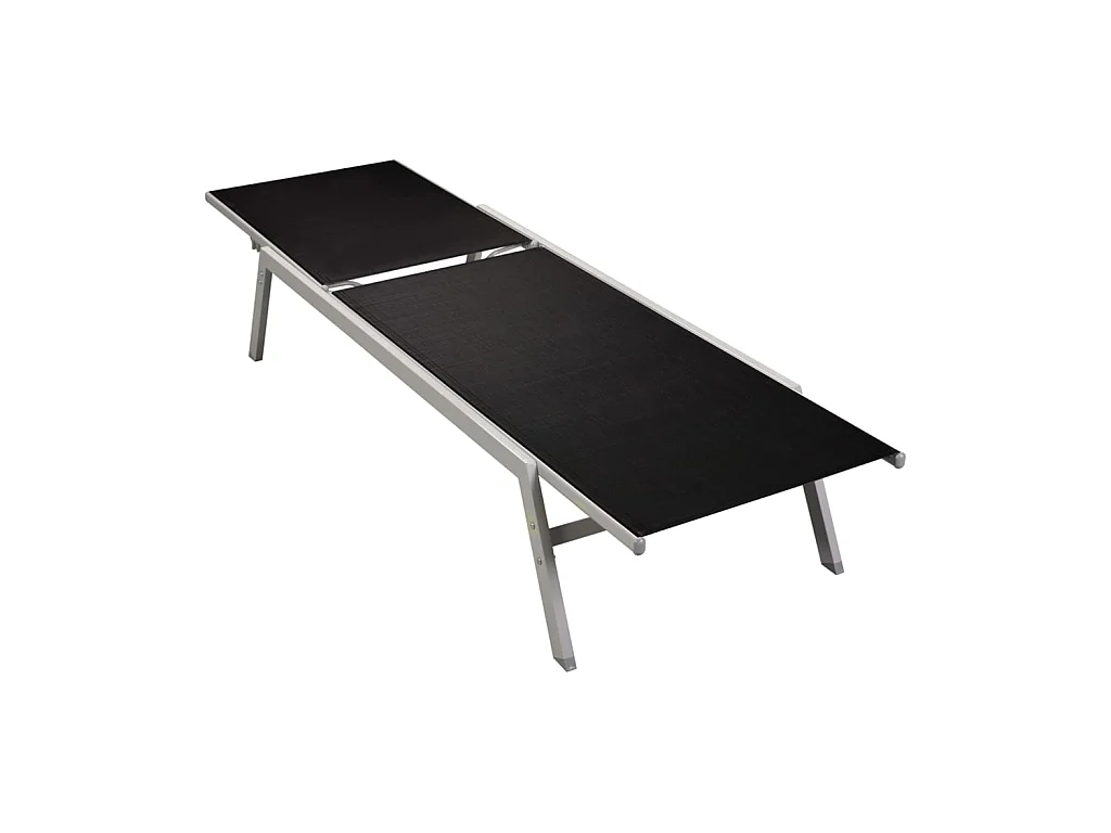 Bain de soleil Acier et textilène Noir SEF67147