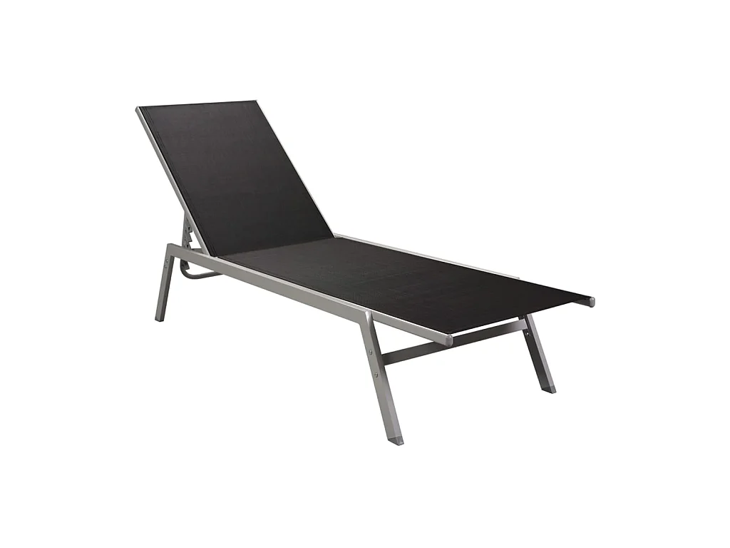 Bain de soleil Acier et textilène Noir SEF67147