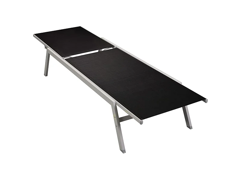 Bain de soleil Acier et textilène Noir SEF67147