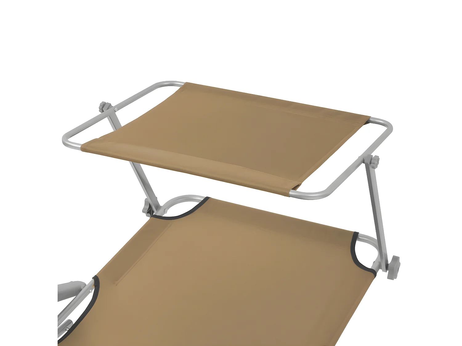 Bain de soleil pliable avec auvent Acier Taupe SEF76066