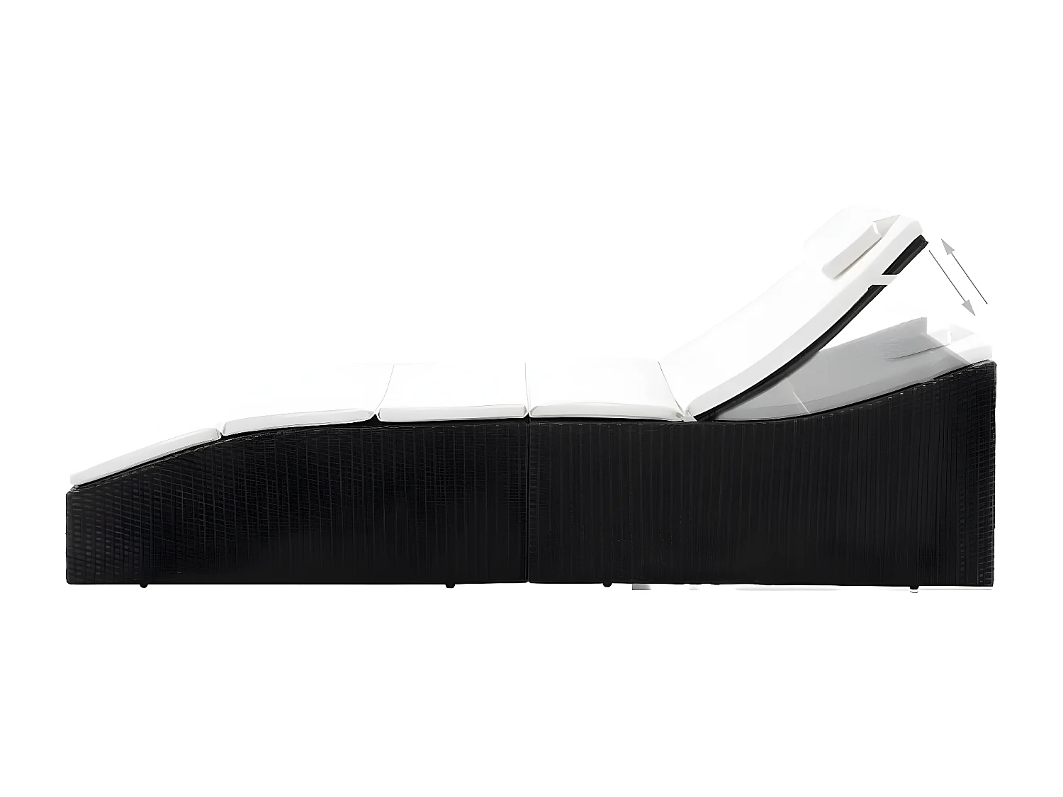 Tumbona con cojín ratán sintético negro ES78209