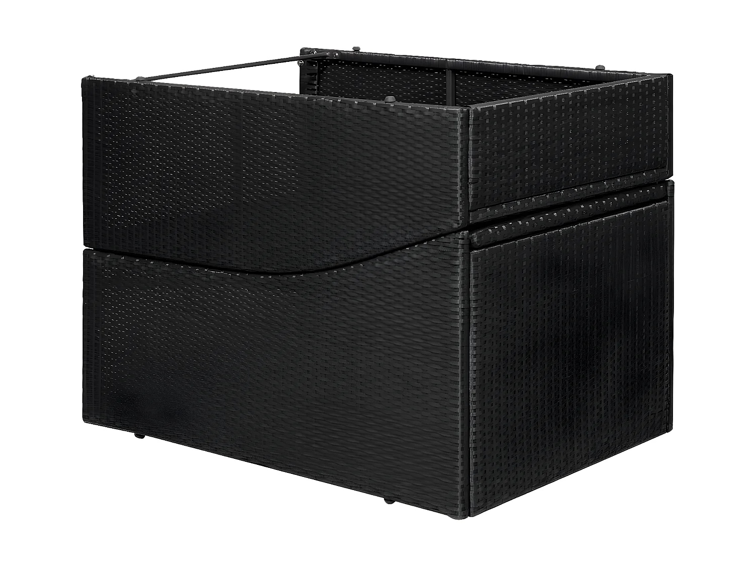 Ligbed met kussen poly rattan zwart NL971643